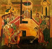 Sfintii Imparati Constantin si Elena, prezenti in icoana Inaltarii Sfintei Cruci