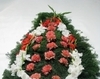 Coroana funerara cu gladiole si garoafe